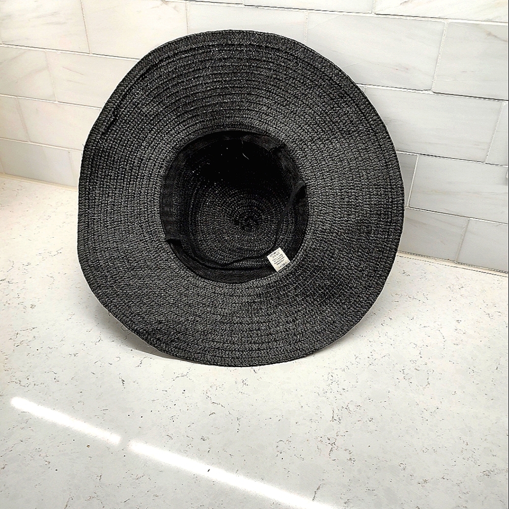 Ardene Black Straw Floppy Beach Hat